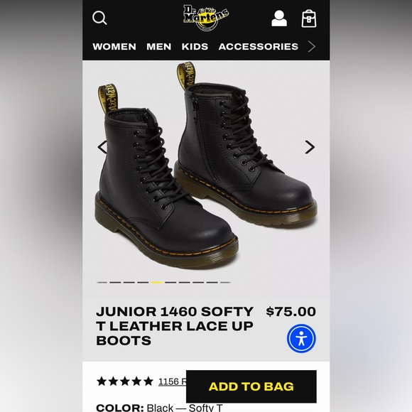 Dr. Martens Juniors Softy T Leather Boots Kids Size US2 UK1 EU33 - Picture 14 of 16